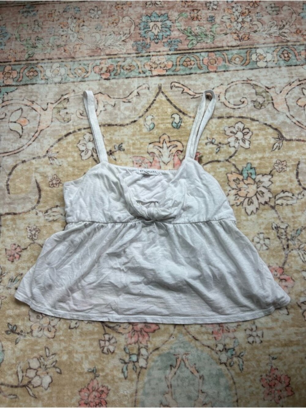 White Babydoll Twist Tank Top